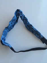 Women lady Girl Boho Retro cotton blue braided elastic Hair band Headband Wrap
