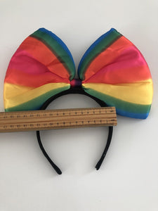 Women Girl Rainbow colorful middle BIG Bow Party Hair Head Band Headband Crown