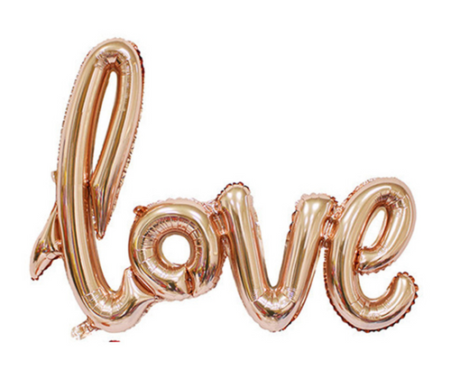 Wedding Hens Party Bachelorette Rose Pink Foil LOVE Letter Balloon Decoration