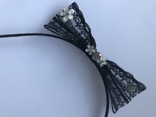 Women Girl Black Lace Cute Side Bow Party Hair Headband band Hoop Fascinator