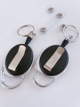 2 Retractable Badge Holder Reel Swipe Card Security ID Pull Key RING Clip Tag