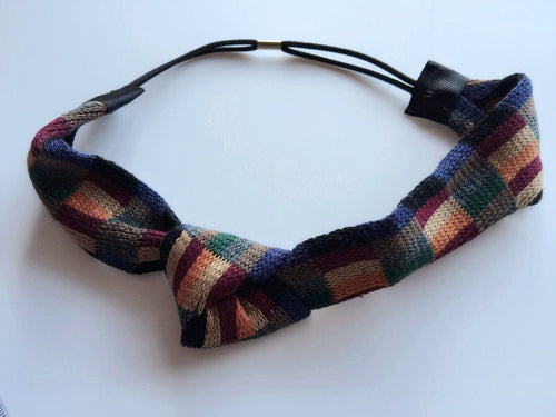 Women Lady girl Crochet check Boho knit Bow knot Hair head band Headband wrap