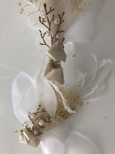 Women Lady Bride White Feather Party Race Hair Clip Fascinator Garland Headband