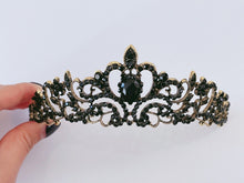 Women Girl Retro Black Heart Crystal Halloween Party Hair Headband Crown Tiara