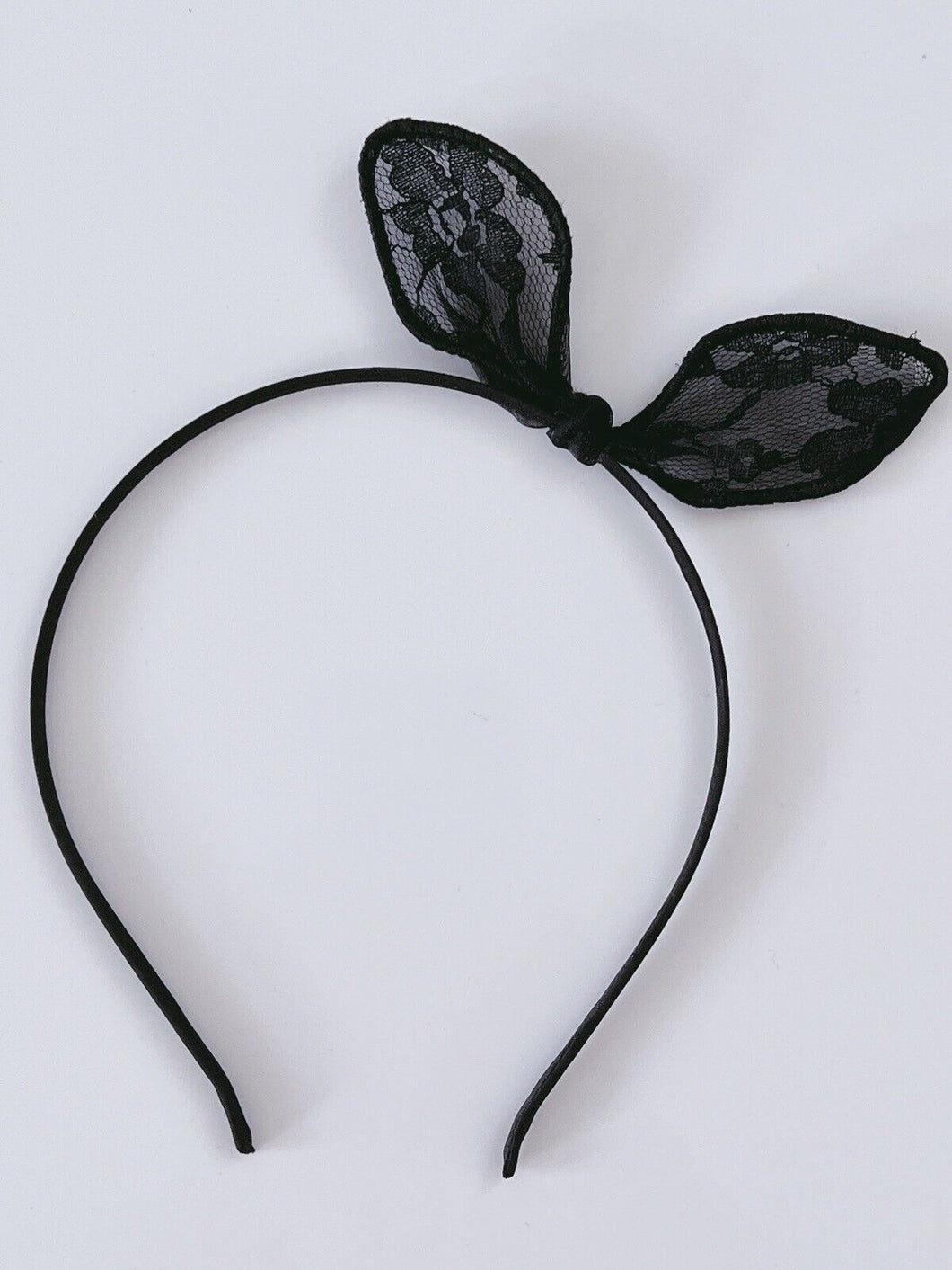 Women Girls Black Little Bow Bunny Costume Party Hair Ear lace Bow Headband