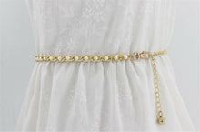 Women Lady Girls Pearl Slim Party Metallic Gold Chain Beads Dress Tassel Belt