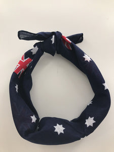Women Girl Australian Day Flag Star Navy Party Bandana Hair Headband Wrap Scarf