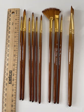 10PC Wooden Artist Paint Brush Set - Acrylic, Watercolor & Oil Painting