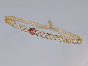 Women Celtic Simple Queen Gold color Gem Crown Tiara Hair Head Band Circlet