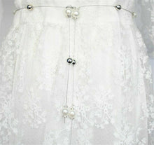 Women Lady Girls Pearl Slim Party Metallic Silver Chain Beads Dress Tassel Belt