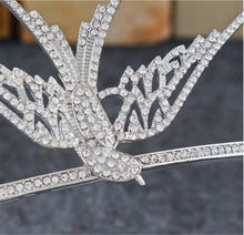 Girls Kids Crystal Bird Swallow Hair Forehead Prom Party Headband Crown tiara