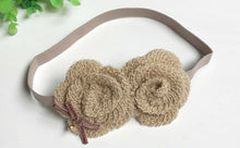Girl Kids Baby Princess Brown Crochet Flower Hair Head band Elastic Headband