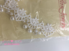 Women boho White Wedding Bride Crystal Lace Pearl Party Forehead Hair Headband