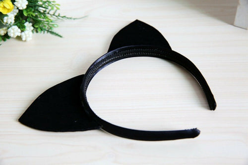 Women Lady Girl Black Kitty Cat Ears Party Hair Headband band Hoop Costume PROP - Air Diva Fashion