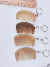 Natural Ox Horn Mini Massage Comb Keyring - Healthy Circulation Brush & Key Chain Gift