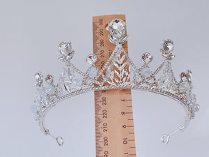 Children Flower Girl Princess Birthday Crystal Silver color Tiara Hair Crown