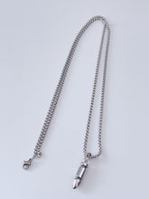 Women Men Bullet shape Pendant Stainless Steel Titanium Long Chain Necklace