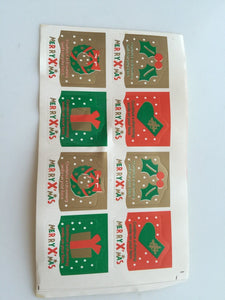 4 pages CHRISTMAS Merry XMAS Gift Packaging Wrapping Decor adhesive Stickers