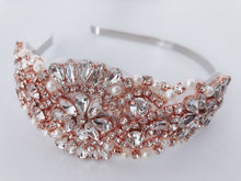 Women Rose Gold Wedding Crystal Hair Band Head band Hoop Tiara Crown headpiece