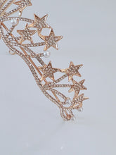 Women Stunning Star Crystal Rhinestone Rose Gold Color Party Hair Tiara Crown