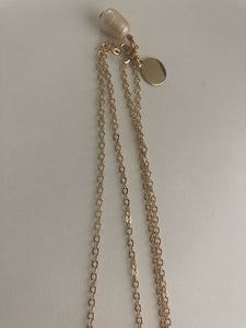 Women Bohemian BOHO Gold color Simple Slim Chips 2 layers Long Chain Necklace