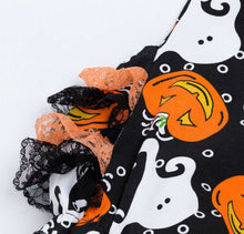 Kid Girl Baby Pumpkin Ghost Party Halloween Costume Romper Outfits Headband set