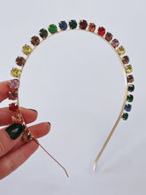 Women Girls Colorful Rainbow Gemstone Crystal Hair Head Band Hoop Headband