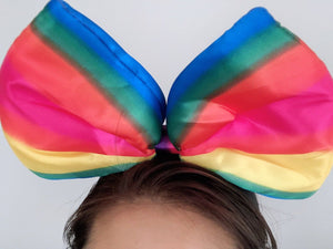 Women Girl Rainbow colorful middle BIG Bow Party Hair Head Band Headband Crown