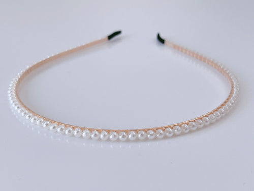 Women Lady Girl Elegant Slim Faux Pearl Beads Hair Band Head Band Party Tiara