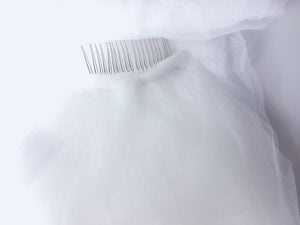 Women Creamy White Bride Wedding layers Wedding Hair head Veil Raw Edge