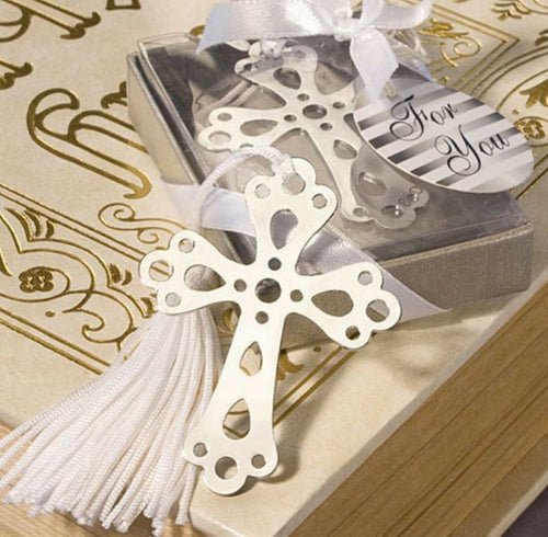 4x Cross Bookmark Christening Baptism baby shower Party Favour Favors Souvenir