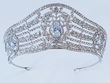 Women Rhinestone Crystal Silver White Wedding Bridal Party Hair Crown Tiara