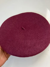 Women Warm Wool Blend Beanie French Artist Taro Magenta Round Beret Hat Cap