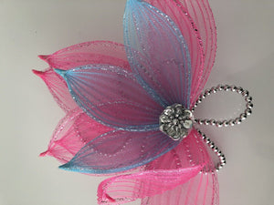 Blue Pink Flower Race Prom Performance Dance Party Hair headpiece Fascinator
