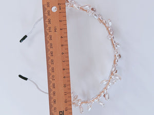 Women Bride Rice Pearl Bead Party Head Hair Band Headband Tiara Hoop Fascinator