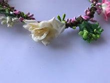 Women wedding White Pink Flower berry bride Party Hair Headband Crown Garland