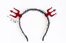 Women Girl Red Devil Fork Ear Halloween Costume Party Hair Headband Band PROP