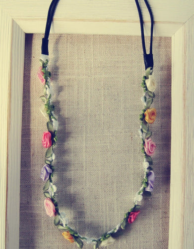Women Colorful BOHO Lace flower Beach wedding Bridal Beach Hair Headband Prop