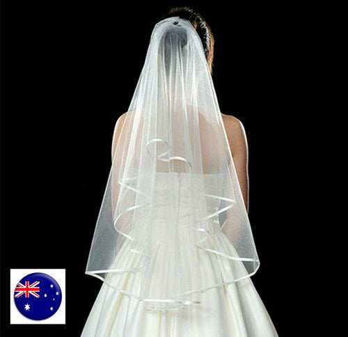 Women White Bride Hen's Night Prop Wedding Veil WITH COMB head hair Accessory