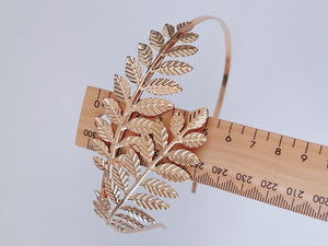 Women Girls Light Rose Gold Color boho Leaf Party Hair Headband Crown Tiara Hoop