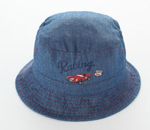 Boy Kids Children Blue Racing Car Denim light travel Bucket Sun Hat Cap 1-3 year