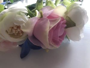 Women Wedding Blue Pink Flower Prom Party Hair headpiece hair headband Garland
