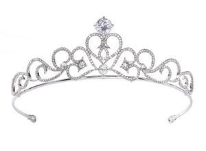 Women Rhinestone Crystal Wedding Bride Party Heart Hair Headband Crown Tiara