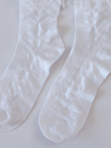 AU Women Girl Pure White Heart Dress Anklet Ruffle Frilly Short Lace Trim Socks