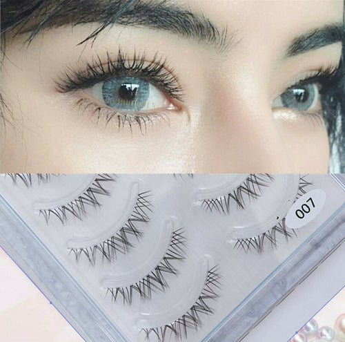 5Pair Natural look Long Black Extension cross Fake False Eyelashes eye lashes
