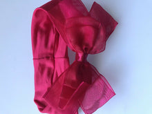 Baby Girl Birthday Party Hot Pink Lace Bow Ribbon Elastic Stretch hair headband