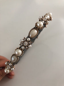 Women Lady Girl Pearl Retro Glitter Gem Hairband Hair Head Band Headband Hoop