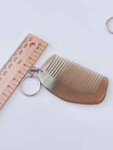 Natural Ox Horn Mini Massage Comb Keyring - Healthy Circulation Brush & Key Chain Gift