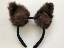 Adult Kid Brown Grey Fluffy Fur Cat wallaby Animal Ears Party Hair Headband band