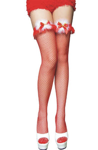 Women Sexy Red Fishnet NET High Thigh Over Knees Pantyhose Tights Stockings